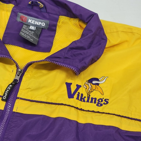 Vintage Kenpo Minnesota Vikings NFL Men's Purple Full-Zip Windbreaker Jacket 2XL - Picture 5 of 16